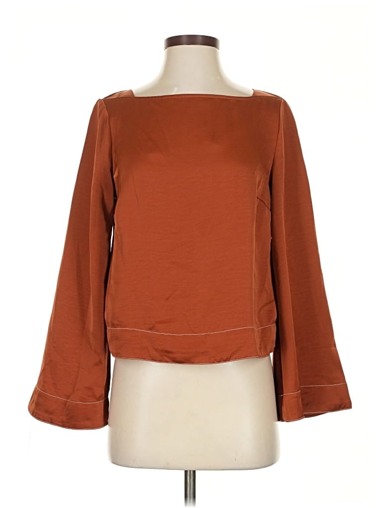 Pre-owned Prolōgue 3/4 Sleeve T-shirt In Brown