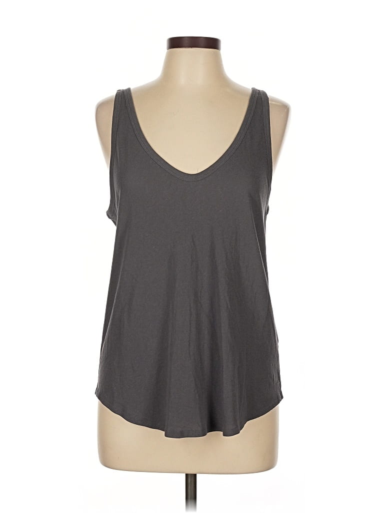 Pre-owned Everlane Tank Top Gray Plunge Neckline Tops
