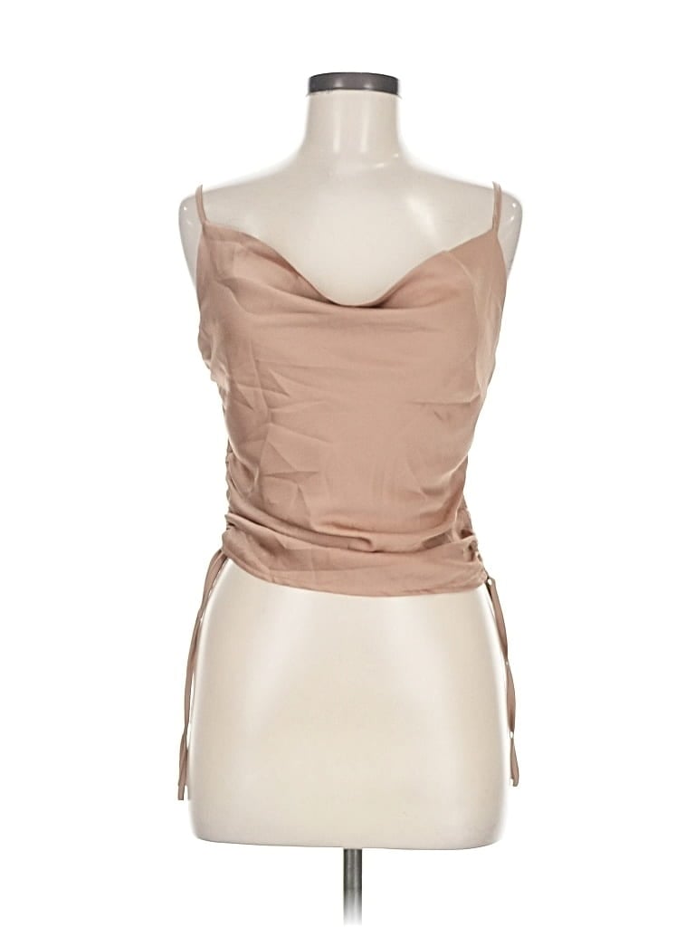 Pre-owned Petal And Pup Sleeveless Top Tan Strapless Neckline Tops In Brown