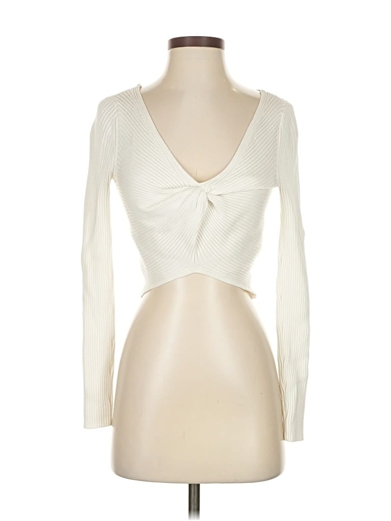 Pre-owned Abercrombie & Fitch Cardigan Sweater In White