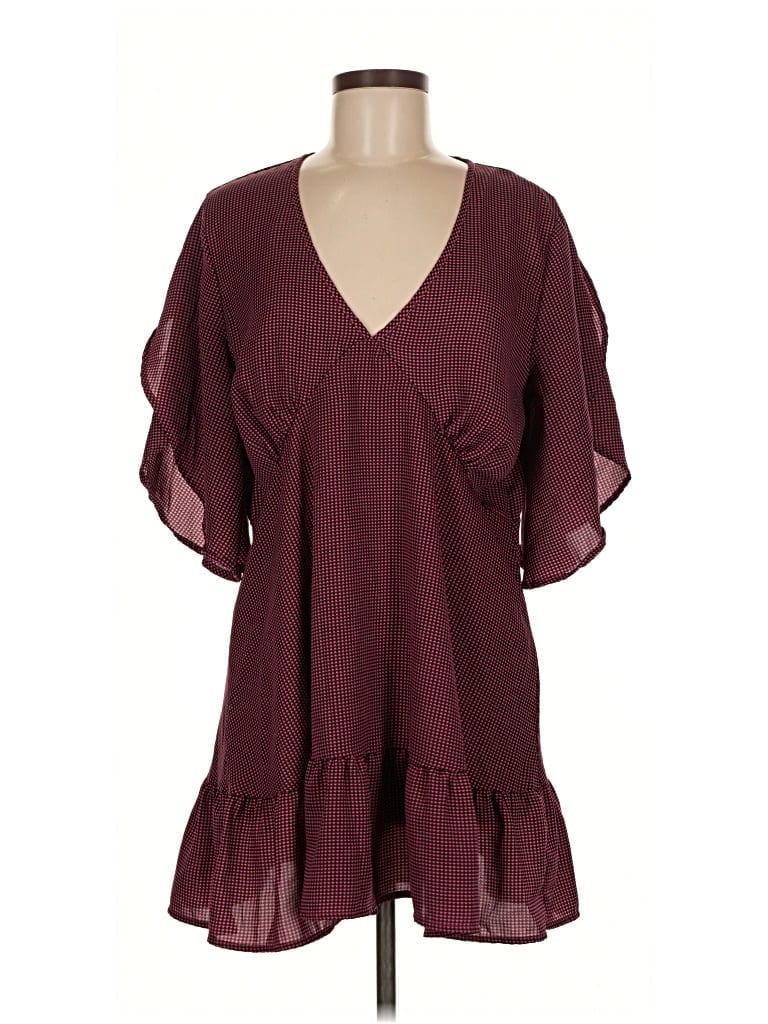 Pre-owned Nasty Gal Inc. Casual Dress In Burgundy