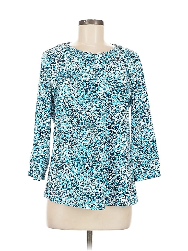 Pre-owned Banana Republic Factory Store 3/4 Sleeve Blouse In Blue