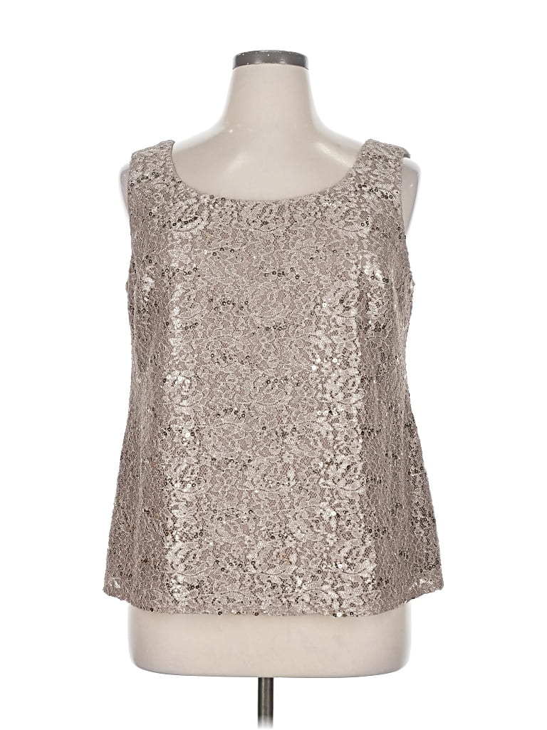 Pre-owned R & M Richards Sleeveless Blouse In Gold