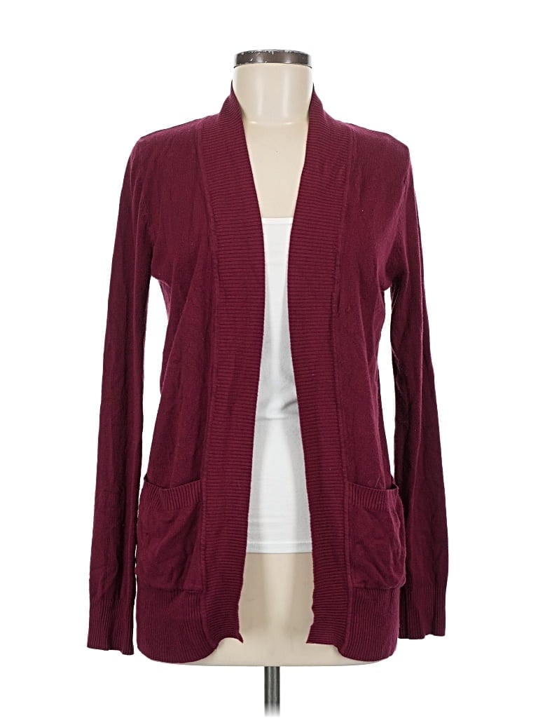 Pre-owned Pink Clover Cardigan Sweater In Burgundy