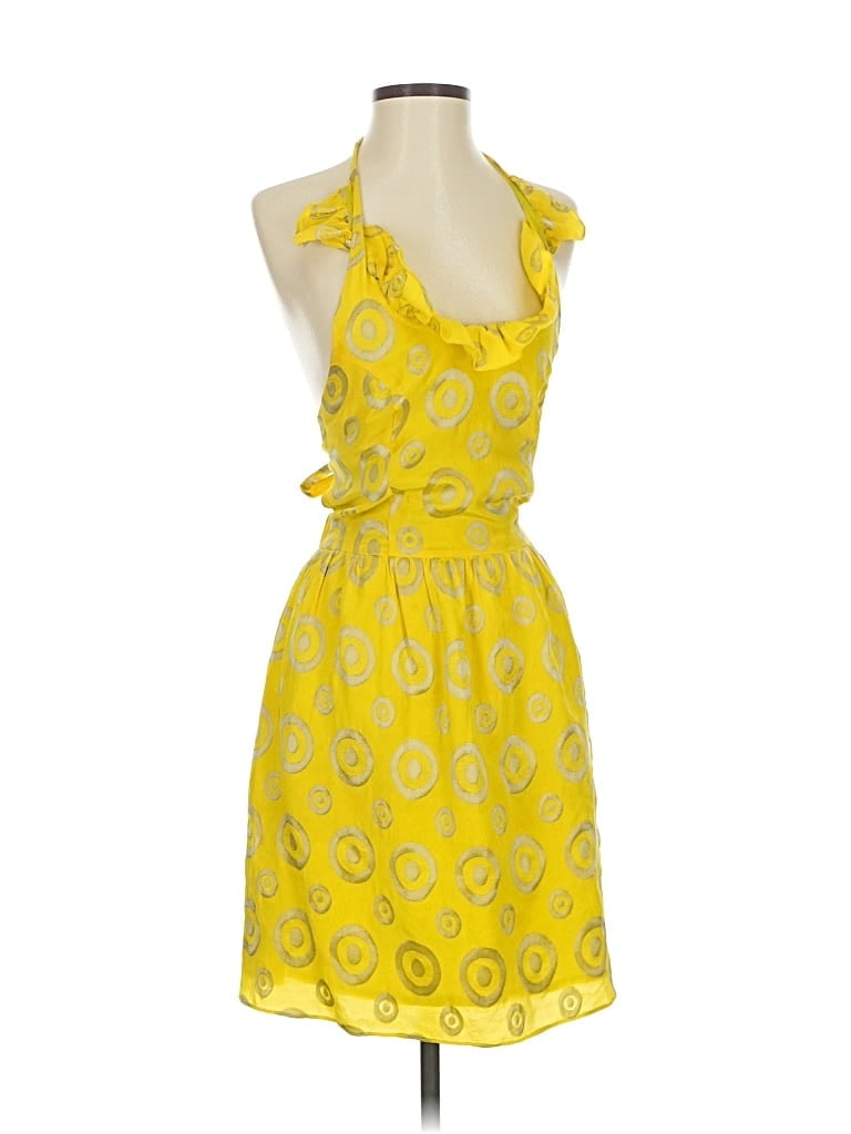 Pre-owned Lauren Moffatt Cocktail Dress In Yellow