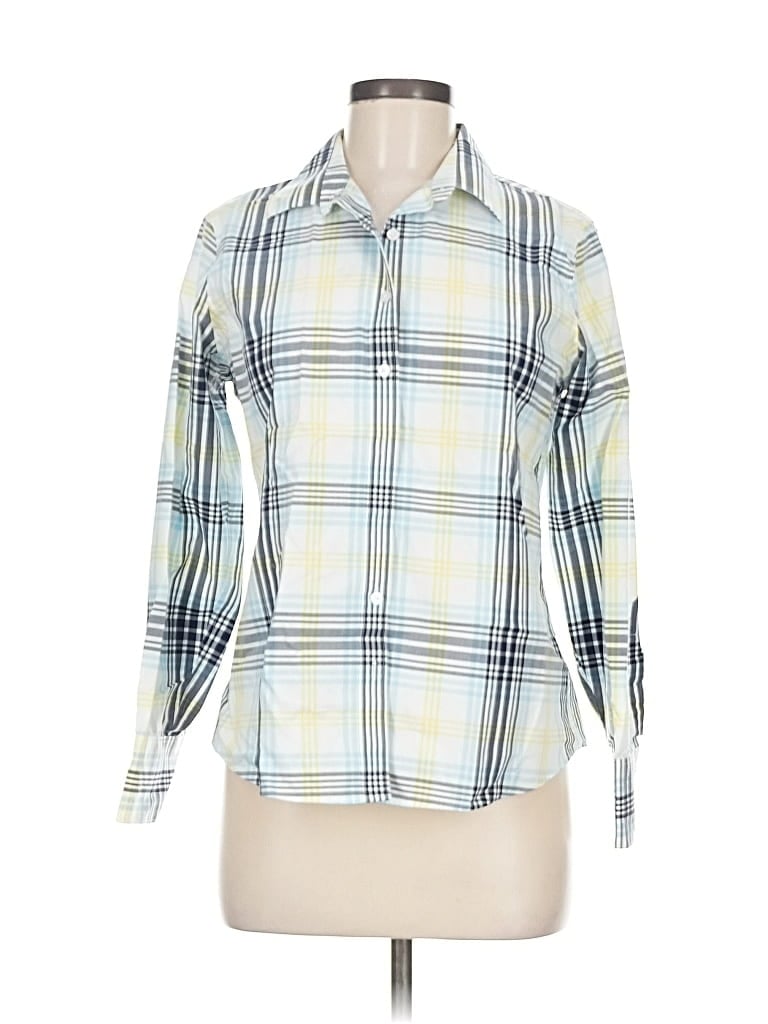 Pre-owned Lands' End Long Sleeve Button Down Shirt In Yellow