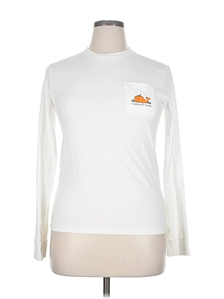 Pre-owned Vineyard Vines Long Sleeve T-shirt In White