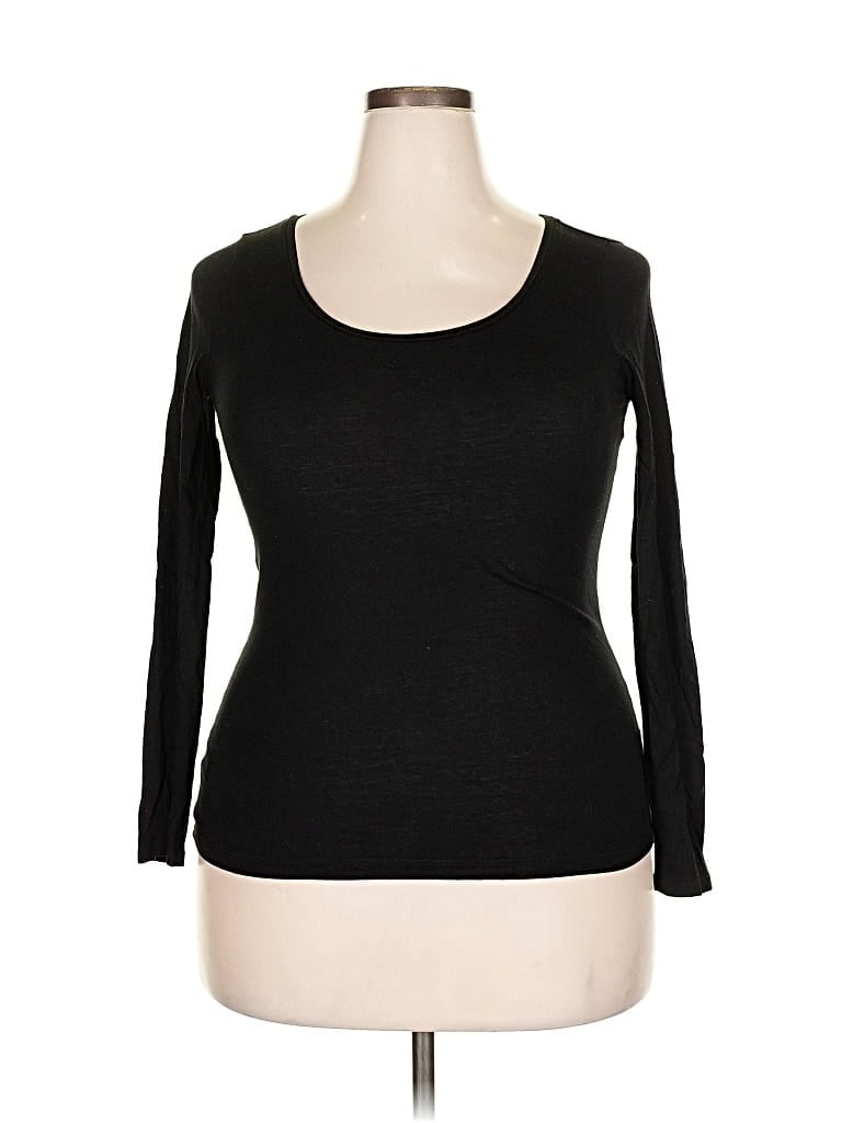 Pre-owned Ann Taylor Loft Outlet 3/4 Sleeve T-shirt In Black