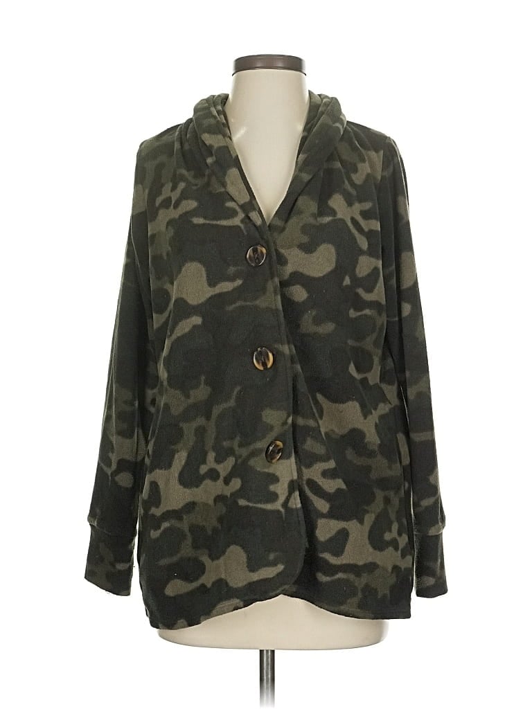 Pre-owned Cuddl Duds Cardigan Sweater In Green