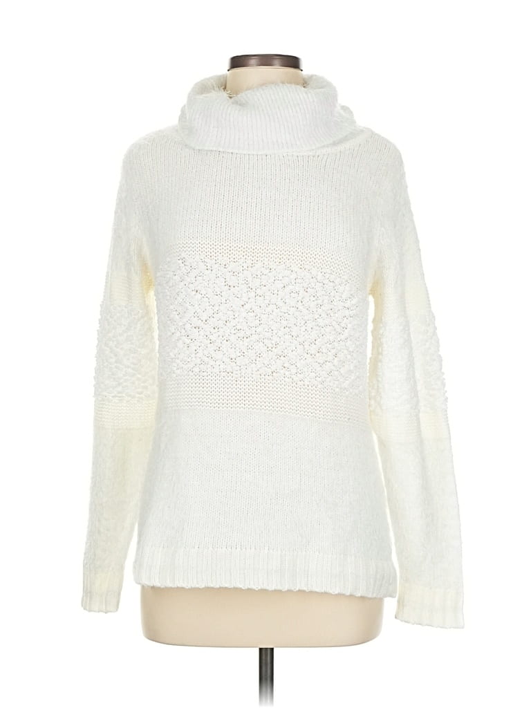 Pre-owned Venus Turtleneck Sweater In White