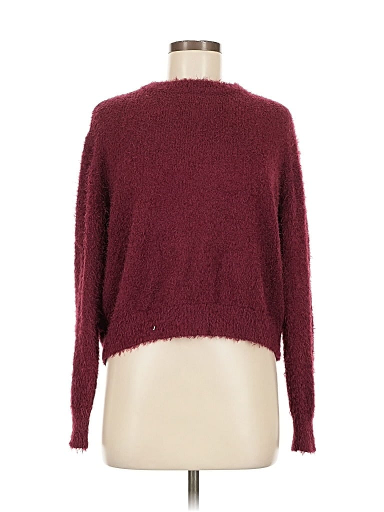 Pre-owned Divided By H&m Pullover Sweater In Burgundy
