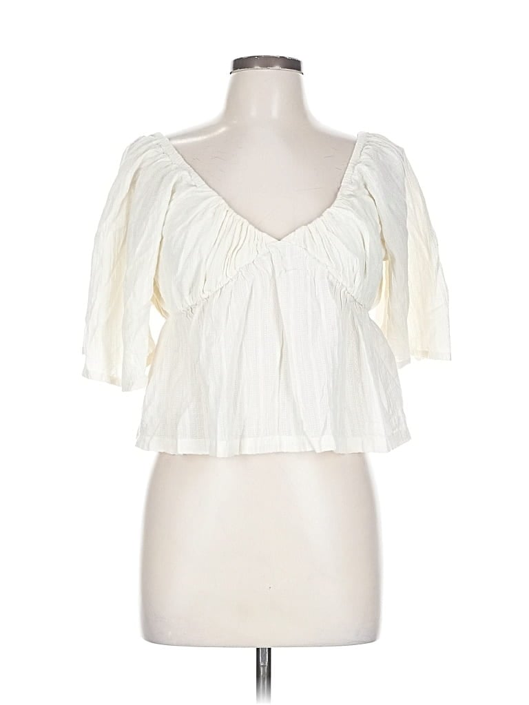 Pre-owned Rip Curl 3/4 Sleeve Blouse In White