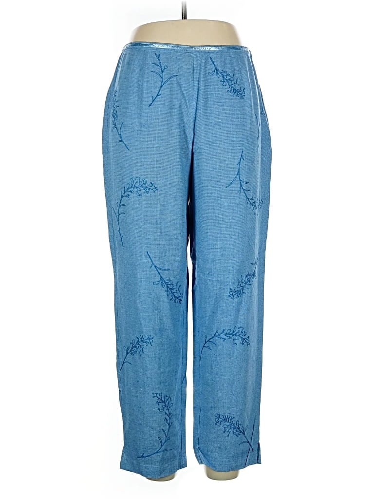 Pre-owned Susan Bristol Linen Pants In Blue