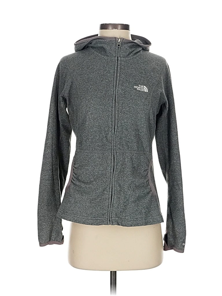 Pre-owned The North Face Zip Up Hoodie In Gray