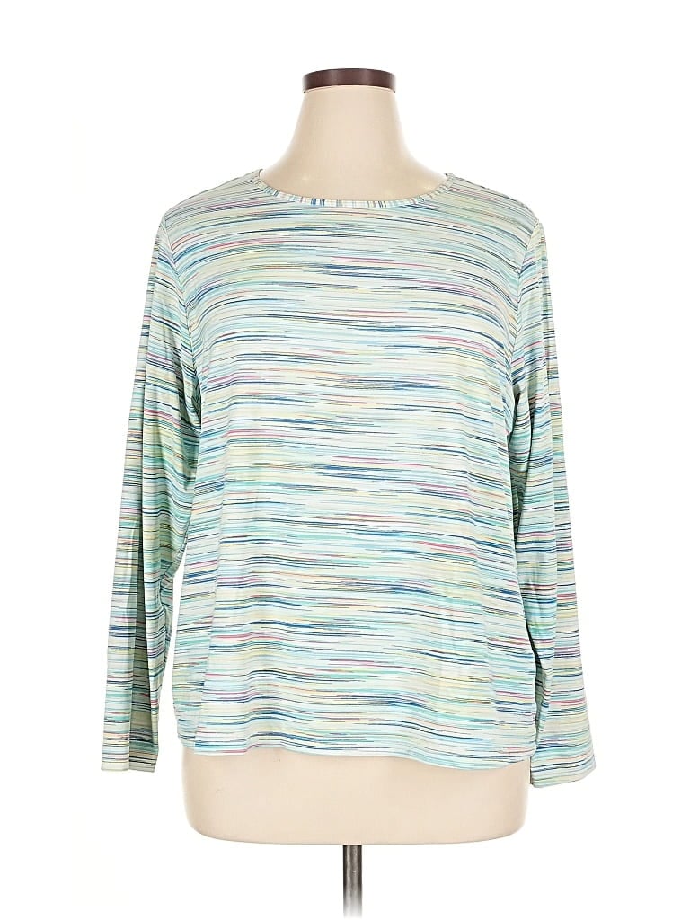 Pre-owned Lands' End Long Sleeve T-shirt In Silver