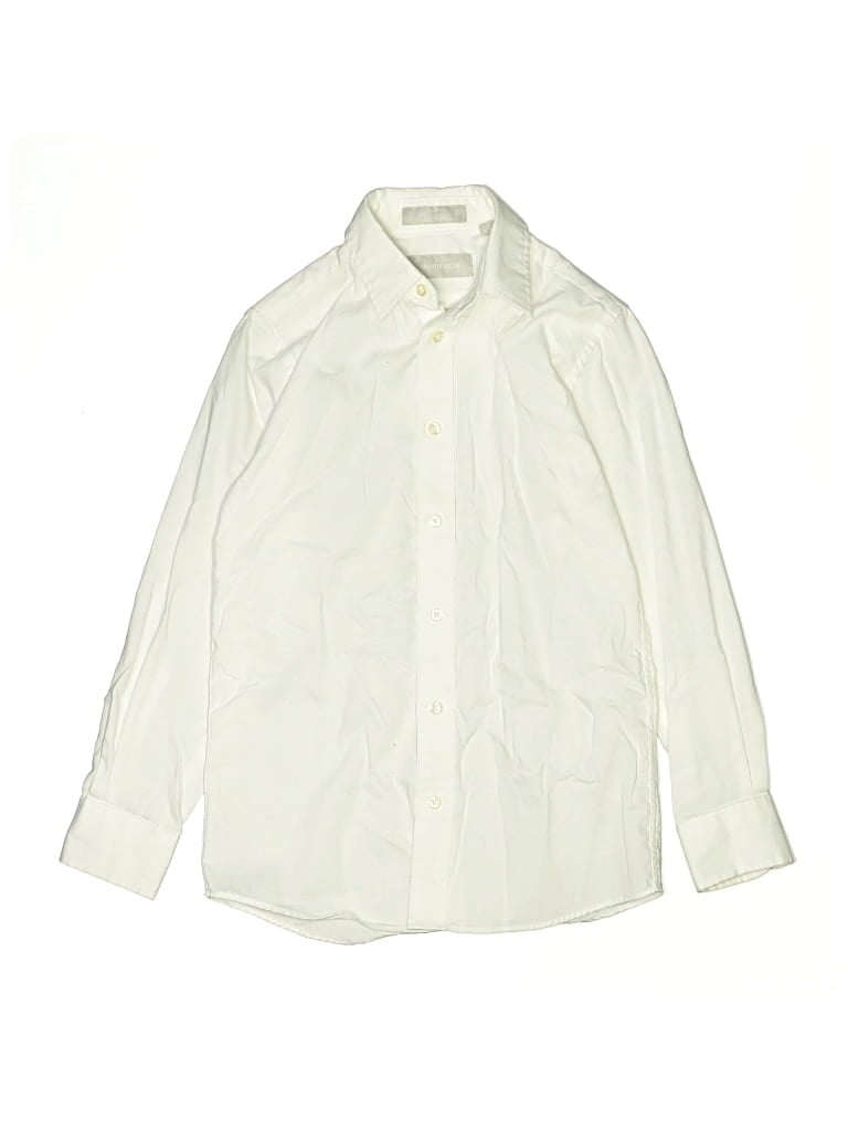 Pre-owned Nordstrom Kids' Long Sleeve Button Down Shirt In White