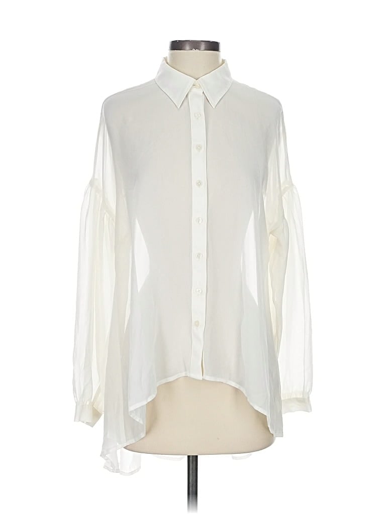 Pre-owned Express Long Sleeve Blouse In White