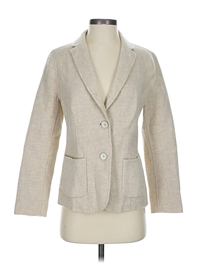 Pre-owned Talbots Wool Blazer Jacket In White