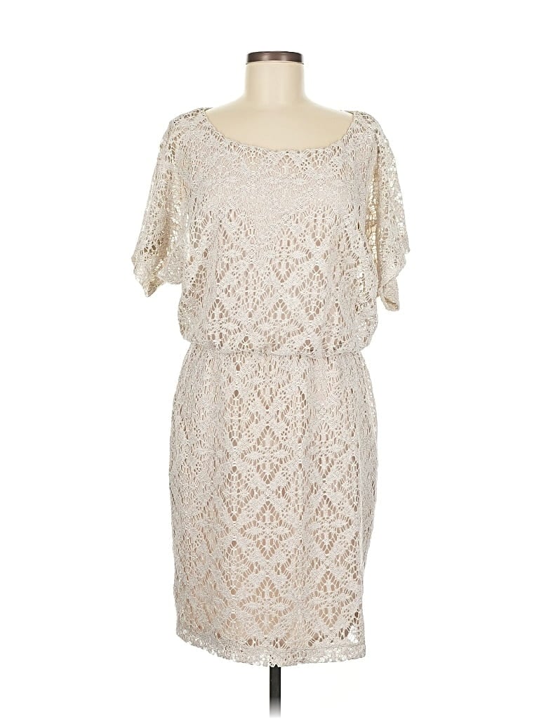Pre-owned London Times Cocktail Dress In White