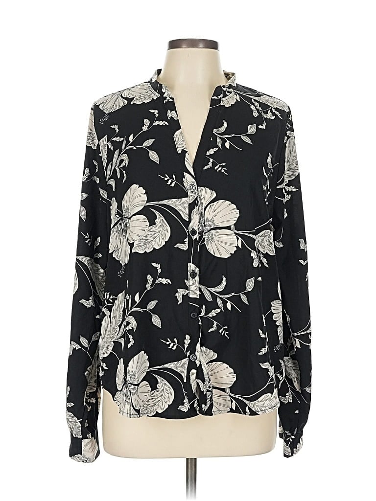 Pre-owned Fashion Nova Long Sleeve Blouse In Black