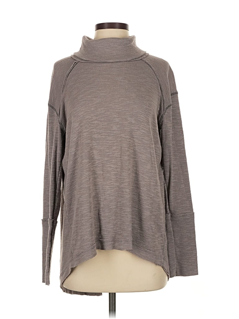 Pre-owned We The Free Long Sleeve Top Gray Turtleneck Tops