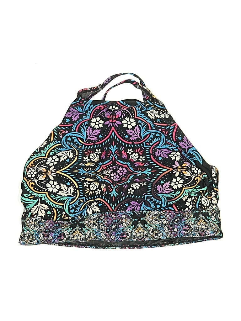 Pre-owned Torrid Swimsuit Top Teal Paisley Pattern Swimwear In Blue