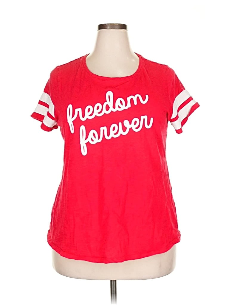 Pre-owned Lane Bryant Short Sleeve T-shirt In Red