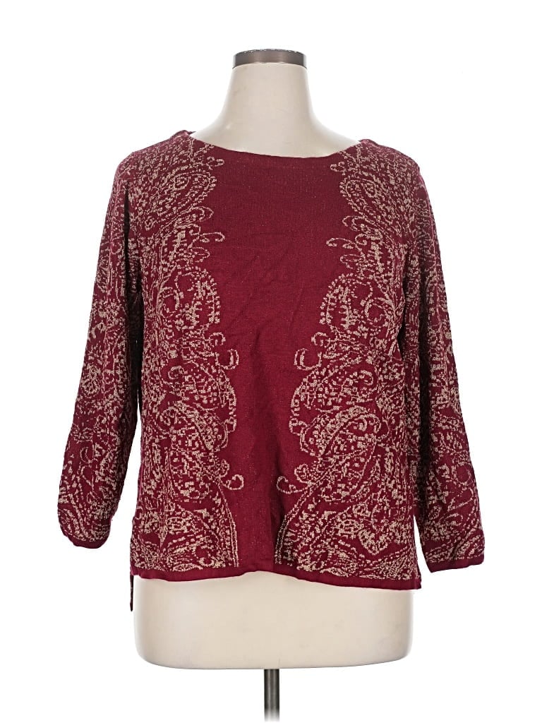 Pre-owned Ruby Rd. Cardigan Sweater In Burgundy