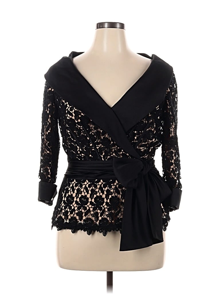 Pre-owned Tadashi 3/4 Sleeve Blouse In Black