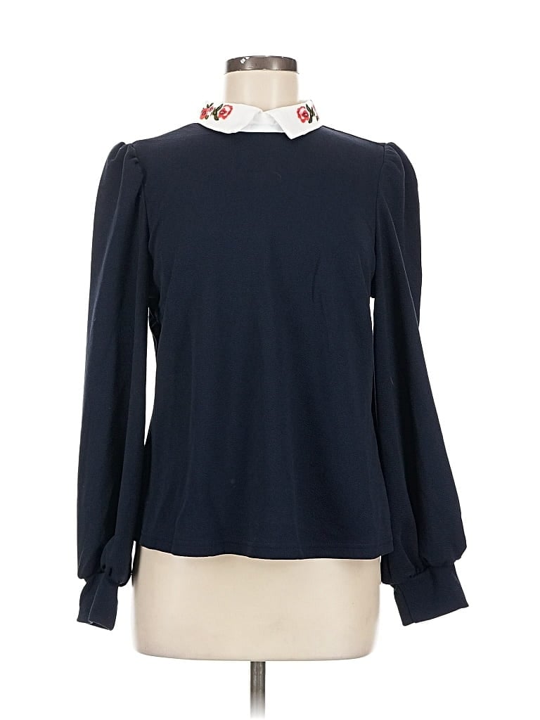 Pre-owned Shein Long Sleeve T-shirt In Blue