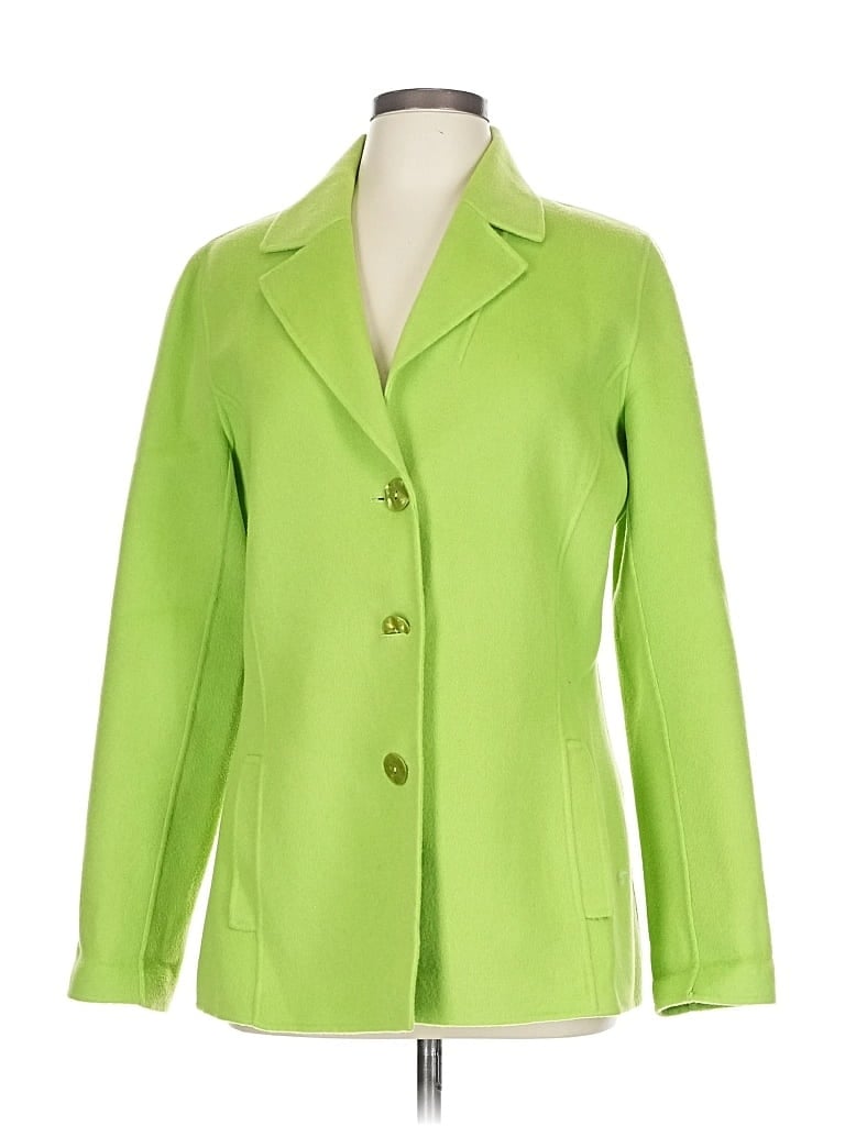 Pre-owned Dana Buchman Wool Blazer Jacket In Green