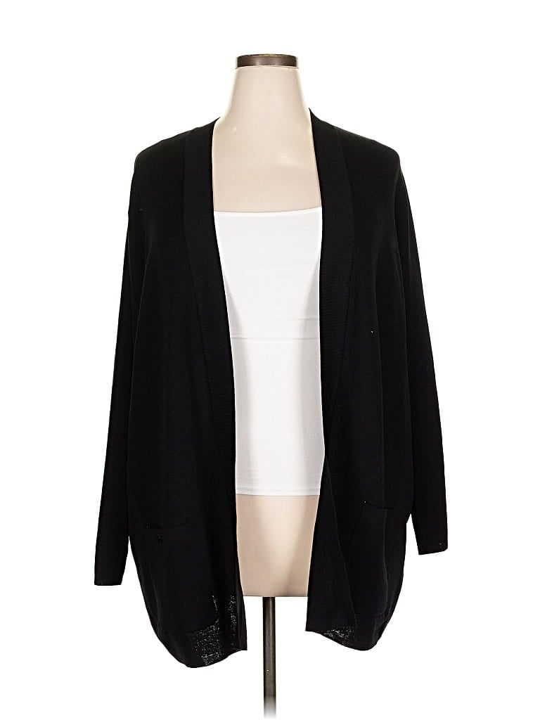 Pre-owned Anne Klein Cardigan Sweater In Black