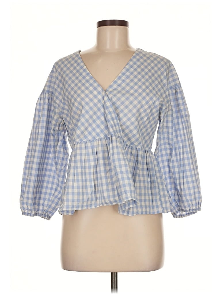 Pre-owned Madewell 3/4 Sleeve Blouse In Blue