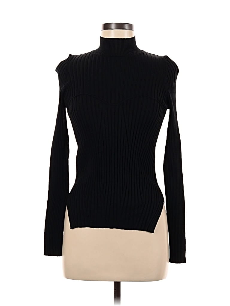 Pre-owned Mng Long Sleeve Turtleneck In Black