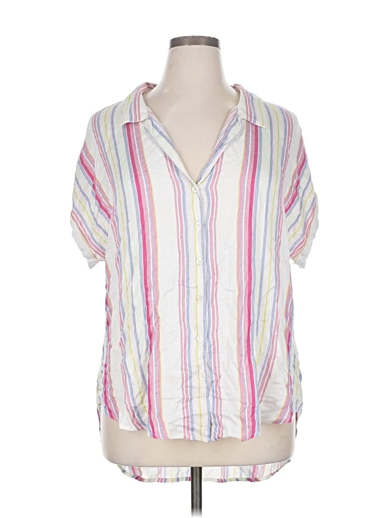 Pre-owned Harper Heritage Short Sleeve Blouse In Pink
