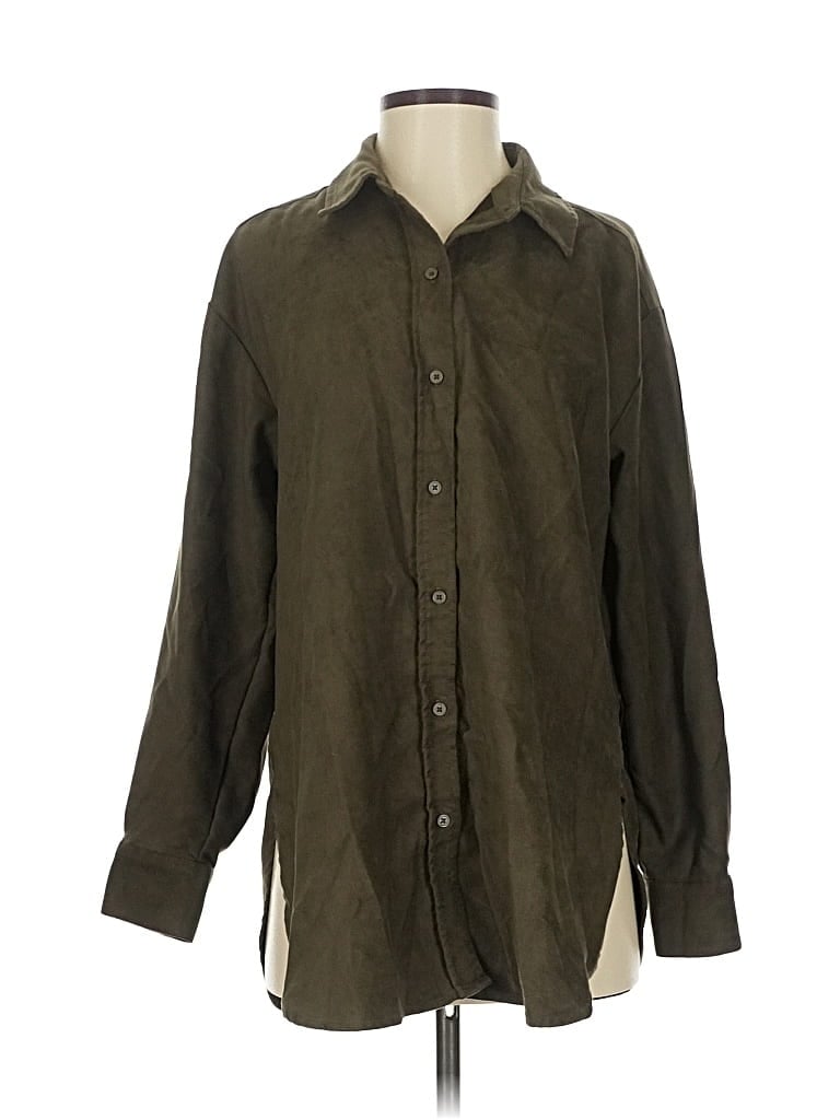 Pre-owned Banana Republic Factory Store Long Sleeve Blouse In Green