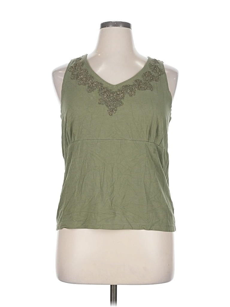 Pre-owned Marsh Landing Blues Tank Top Green Halter Neckline Tops