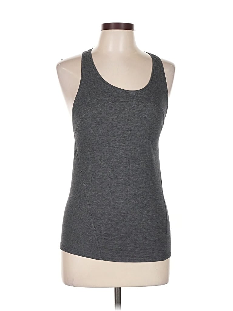 Pre-owned Lululemon Athletica Tank Top Gray Halter Neckline Tops