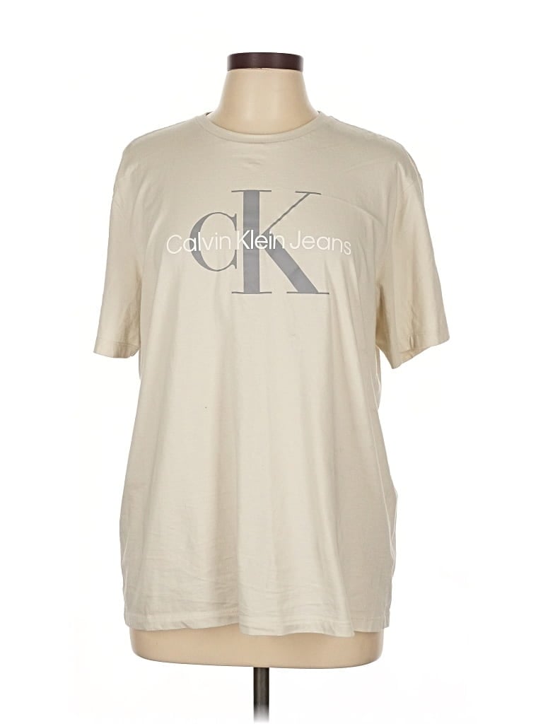 Pre-owned Calvin Klein Short Sleeve T-shirt In Brown