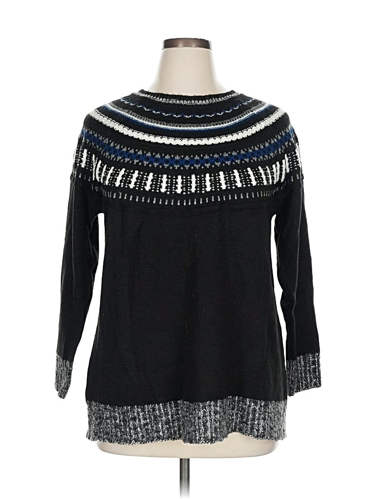 Pre-owned Cj Banks Pullover Sweater In Black