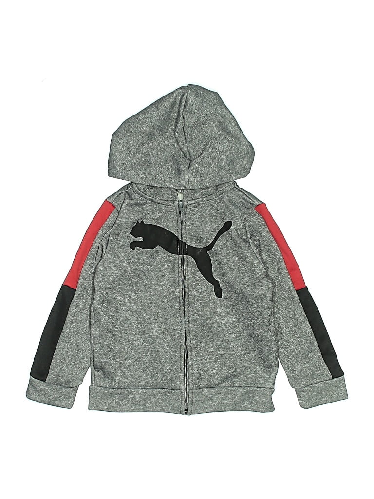 Pre-owned Puma Kids' Zip Up Hoodie In Gray