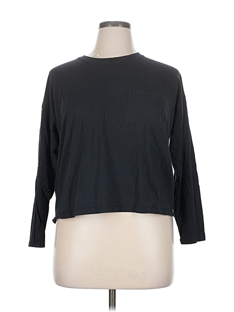 Pre-owned Everlane 3/4 Sleeve T-shirt In Black