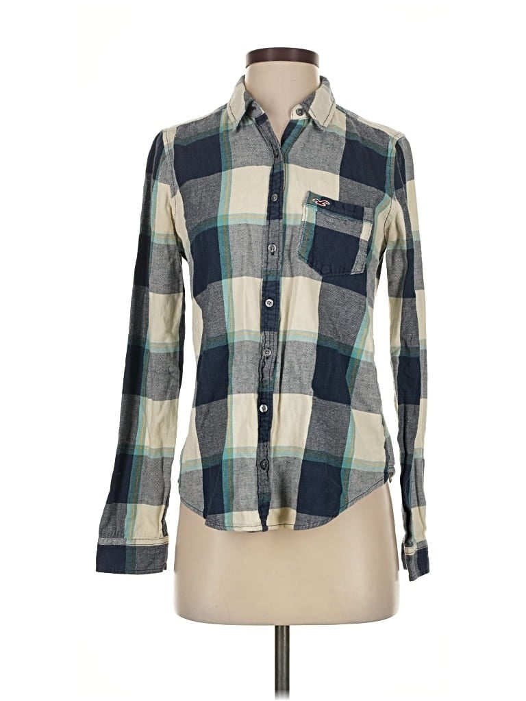 Pre-owned Hollister Long Sleeve Button Down Shirt In Gray