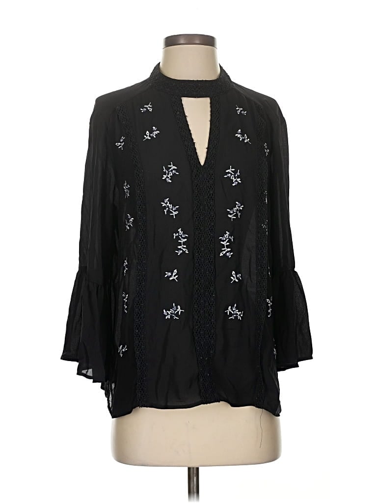 Pre-owned Ivanka Trump 3/4 Sleeve Blouse In Black