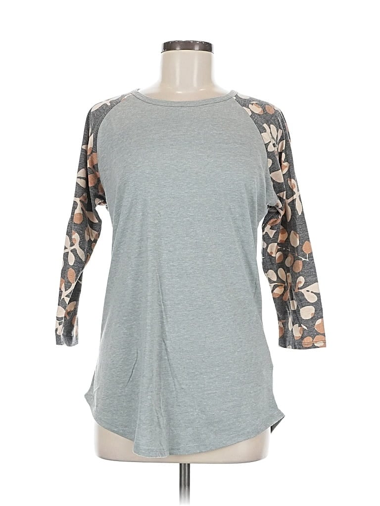 Pre-owned Lularoe 3/4 Sleeve T-shirt In Gray