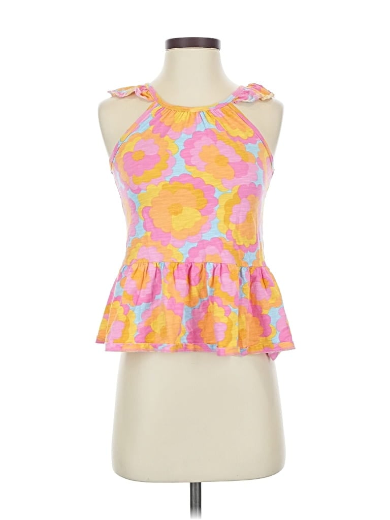 Pre-owned Billabong Tank Top Yellow Ruffles Neckline Tops