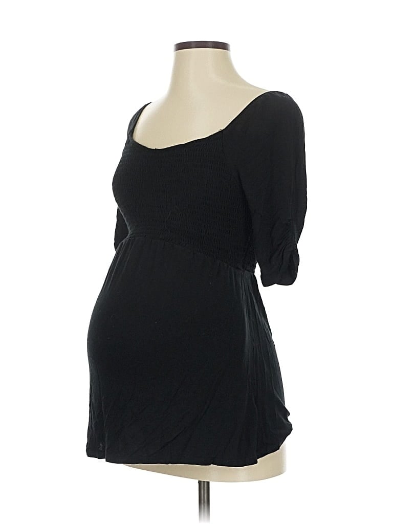 Pre-owned Ingrid & Isabel 3/4 Sleeve Top Black Sweetheart Neckline Tops