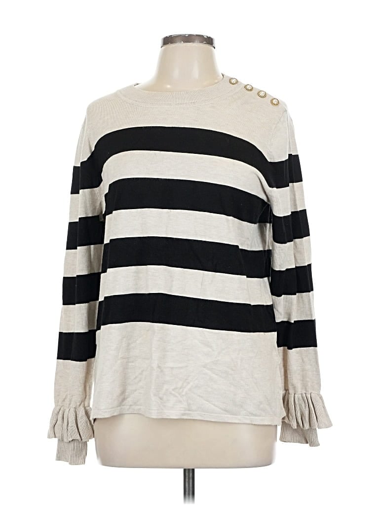 Pre-owned Karl Lagerfeld Pullover Sweater In White