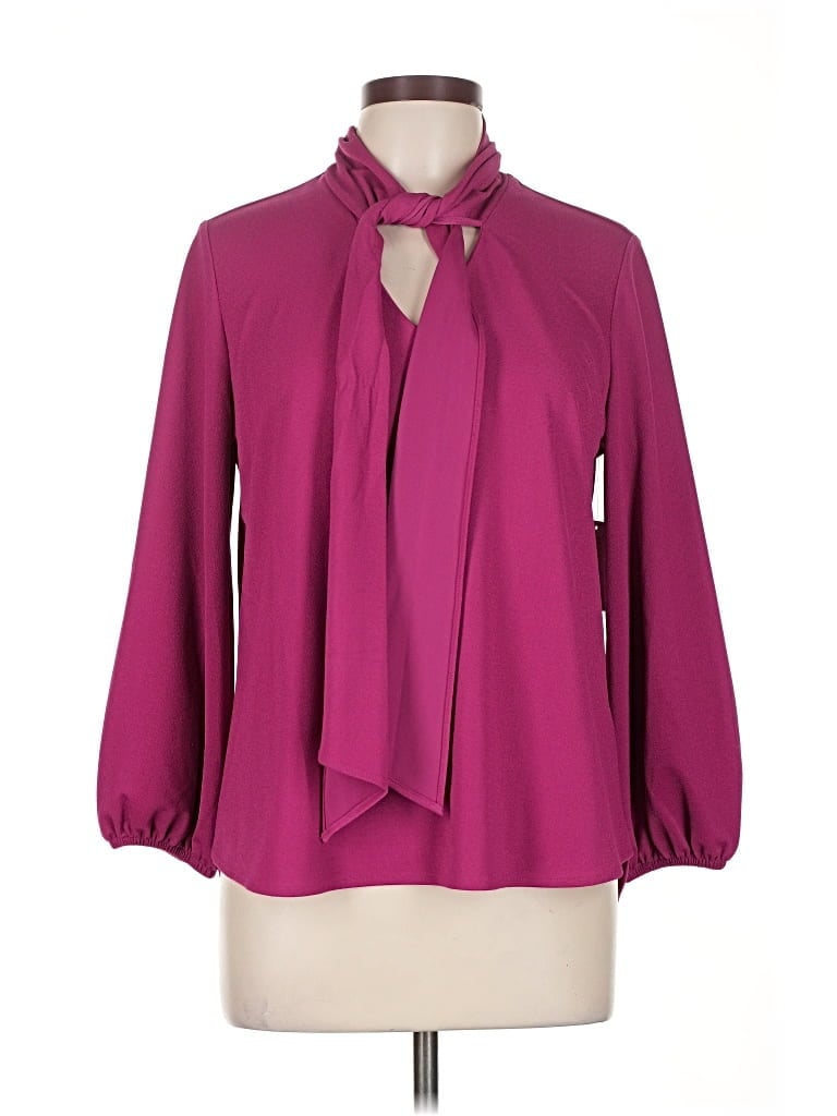 Pre-owned Morgan Taylor 3/4 Sleeve Blouse In Purple