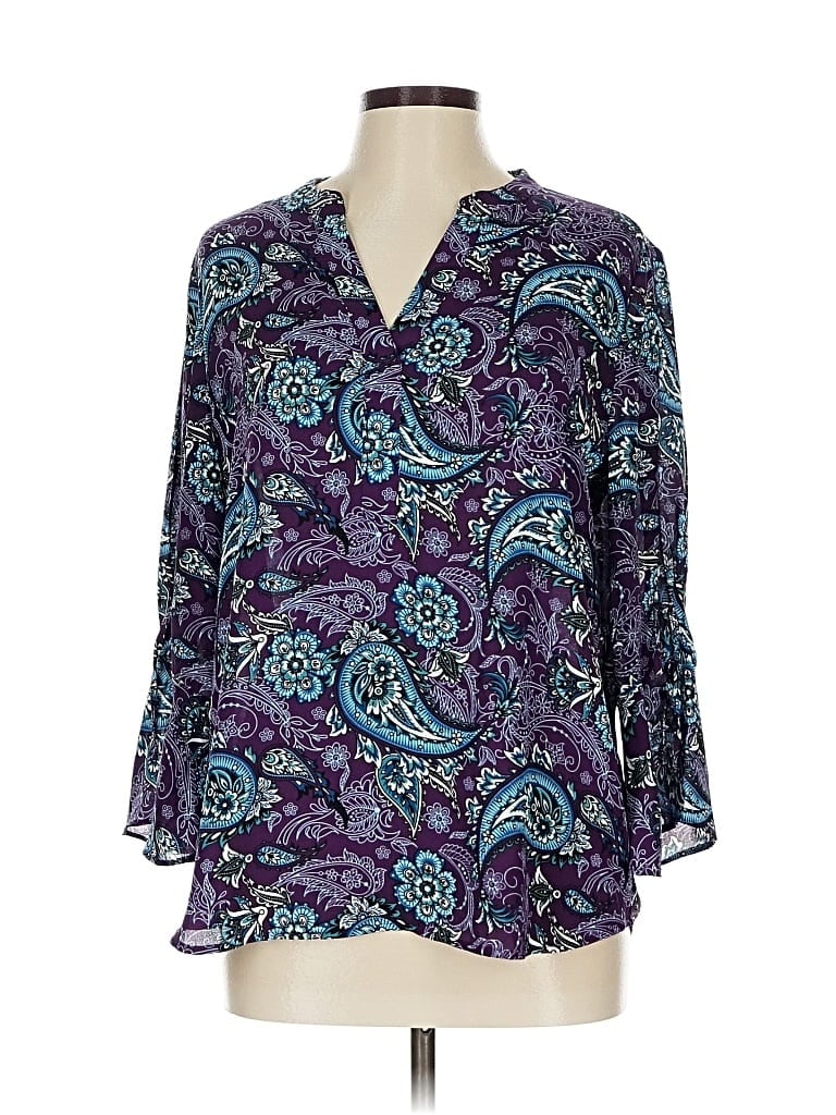 Pre-owned 41hawthorn 3/4 Sleeve Blouse In Purple